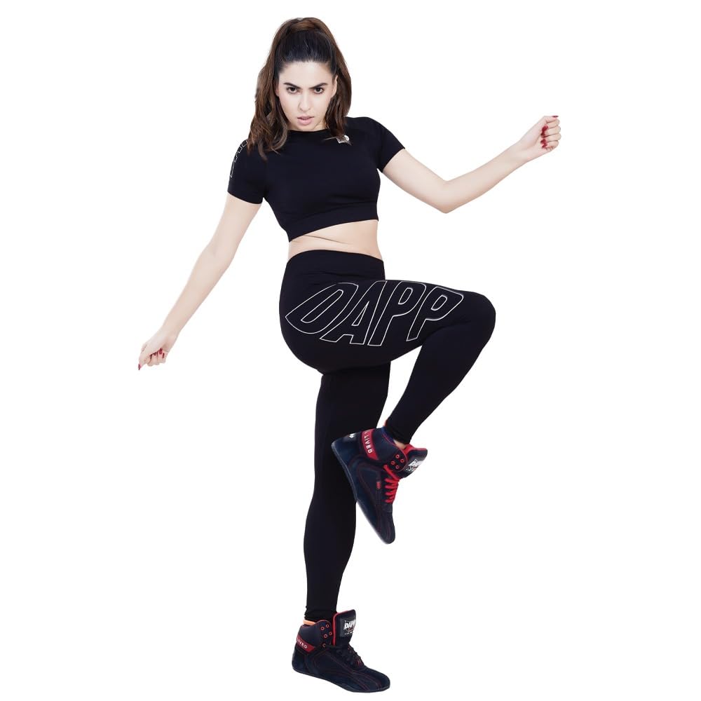 DAPP Womens Seamless High-Stretch Sports Leggings Half Sleeve Bra Set - Moisture Wicking Glute Enhancing Activewear for Gym