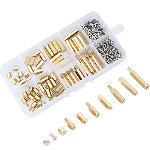 180 Stück M2.5 Männlich Weiblich Hex Messing Abstandshalter Distanzhülse Schrauben Muttern Sortiert Kit
