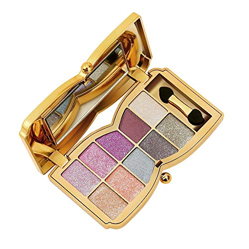 Glitter Eyeshadow Palette,10 Colors Sparkle Shimmer Eye Shadow Highly Pigmented Long Lasting Makeup Set Gold (liang-07)