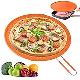 Splatter Guards for Frying, Ohola Grease Splatter Guard, Heat- Resistant Splatter Screen for Frying Pan, Silicone Splatter Guard Screen for Cooking, BPA Free and Dishwasher Safe (Stylish Orange)