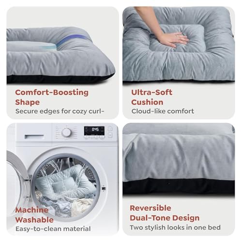 Image of Dog Beds For Large Dogs 70x100cm, Large Dog Bed Cotton Design ,Golden Retriever cat pillow Bed With Premium Velvet Finish And Soft Microfiber Filling For Everyday cooling bed for dogs.