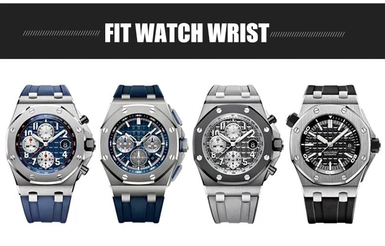Correa de reloj de goma fluorada de 27mm y 28mm para Audemars AP Piguet Royal Oak Offshore, correa de silicona suave FKM para reloj, pulsera para hombre