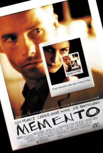 Memento Huge Film PAPER POSTER measures approximately 100x70 cm Greatest Films Collection Directed by Christopher Nolan. Starring Guy Pearce, Carrie-Anne Moss, Joe Pantoliano.
