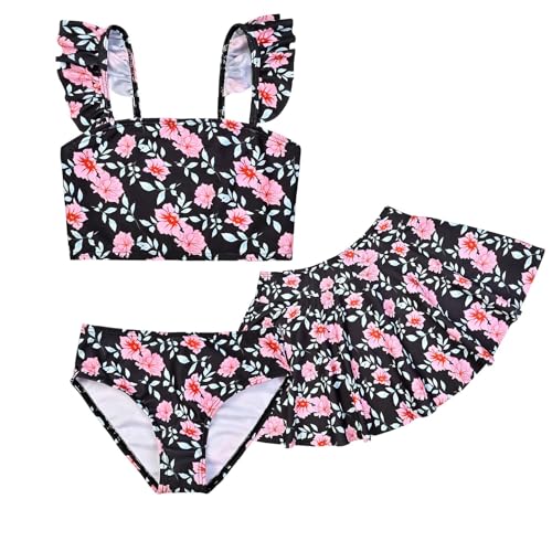 Image of CHILDRENSTAR Girls Tankini Swimsuit with Skirt 3 Pieces Bikini Bathing Suit