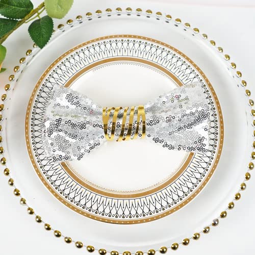 Servilletas de lentejuelas SquarePie 12 x 12 pulgadas plata miniatura 2