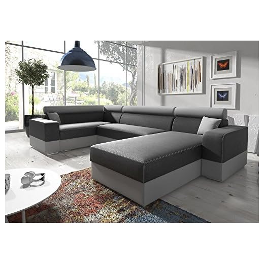 Don Baraton anticrisis.net - Sofá en U, Rinconera con Chaise Longue, 2 Arcones y Cama - Milan