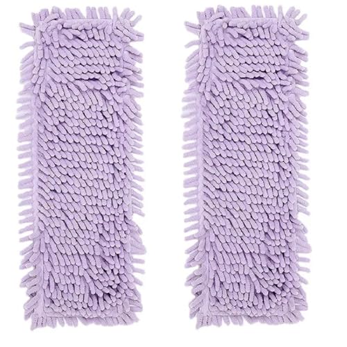YGLONG Mop Pads Paquete de 2 Almohadillas de Limpieza for el hogar, paños de Repuesto for Cabezal de trapeador de Polvo, fácil de reemplazar.(Purple)