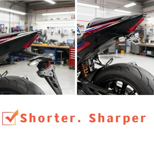 Image of Tail Tidy Kit for CBR500R CB500F CB500 Hornet 2016-2026 Fender Eliminator Kit Equipped License Plate Holder, License Plate Light, Turn Signal Lights With Plug & Play Quick-Connect Harness (Smoke)