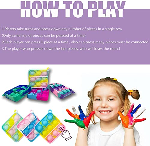 Image of 300Pcs Random Color Mini Pop Keychain Fidget Toy Push Bubble Pop Silicone Squeeze Sensory Toys Make Fun for Kids Anxiety Stress Reliever for Adults