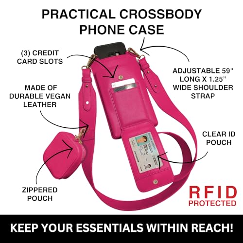 Crossbody Phone Purse (Pink) - Touch Screen Handbags for Women - Zippered Pouch & Phone Sling Crossbody (Boca)3