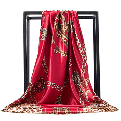 Silk Like Scarf Neck Scarves Women’s Large Square Satin Hair Scarf 35 x 35 inches2