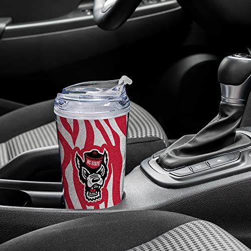 Image of Rico Industries NCAA Glitter 24oz Acrylic Glitter Tumbler with Hinged Lid, Officially Licensed Double Wall Tumbler with Straw