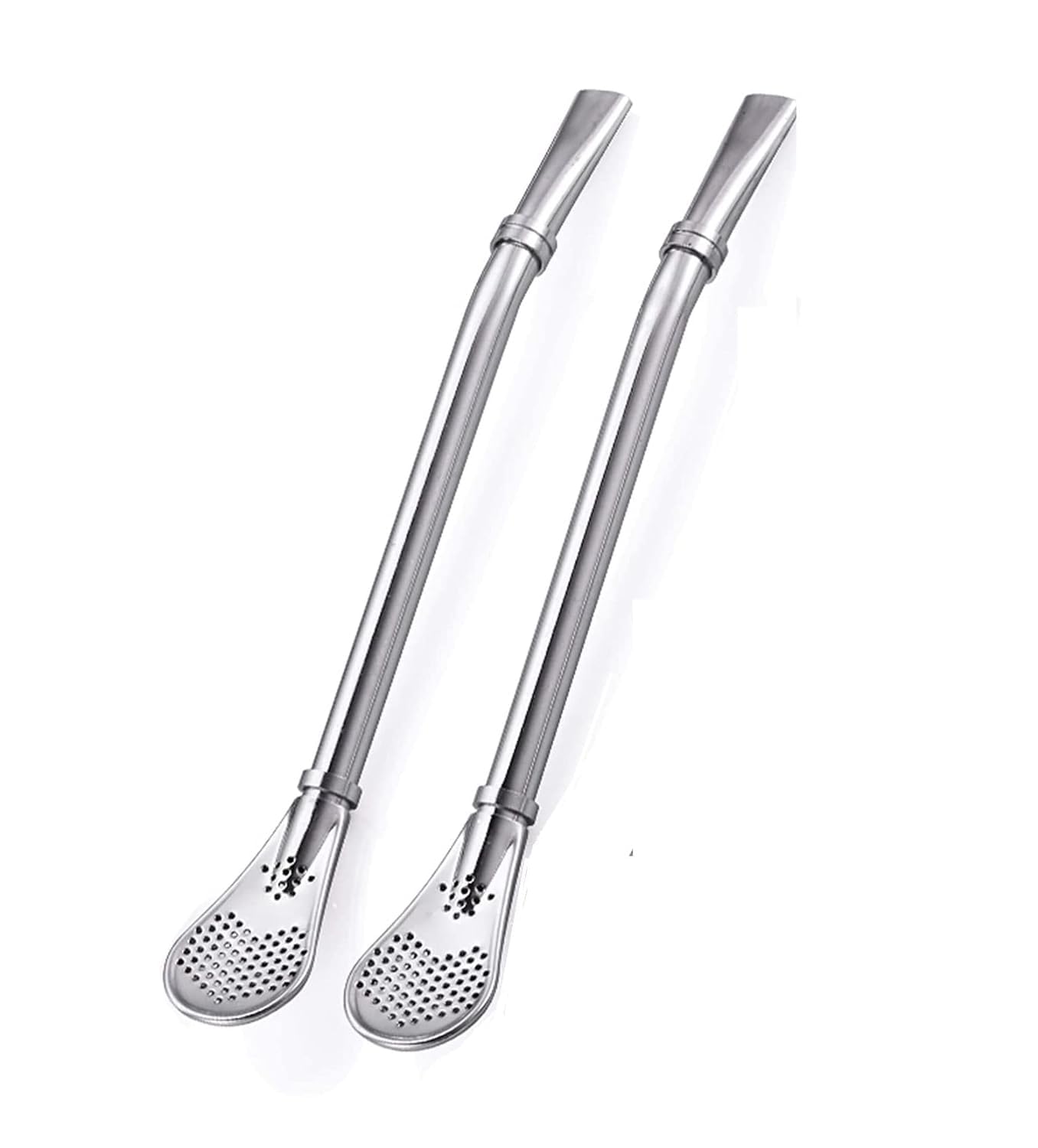ZDQTRA Reusable Stainless Steel Drinking Straws with Filter Spoon 2 PCS Yerba Mate Tea Bombilla Drinking Straws