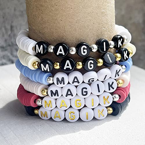 Magik Custom Name Heishi Bead Bracelet Personalized Mama Bracelet Heishi Disc Stack Beaded Bracelet for Women Men2