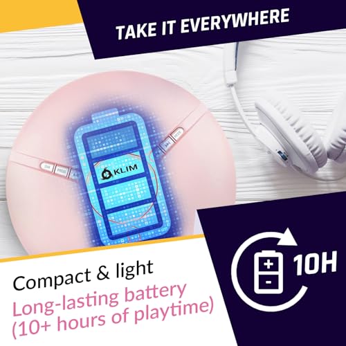Image of KLIM Discman Portable CD Player with Headphones, Built-in Battery - New Version - CD Players for Home, Car - Compatible w /SD Card, CD, CD-R, CD-RW, MP3, WMA - 5 EQ Effects - Walkman CD Player - Pink