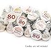 80th Birthday Party Favor Candy Stickers by Adore By Nat - Eighty Mini Round Sticker Labels Fit Kiss Chocolate in Black and Rose Gold Pink - Set of 240