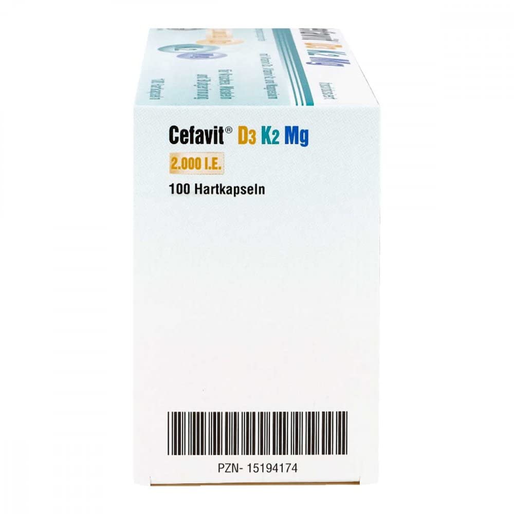 Cefavit D3 K2 Mg 2.000 I.E. 100 Hartkapseln, Glutenfrei