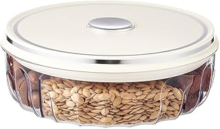 Sponsored You’re seeing this ad based on the product’s relevance to your search query.Learn more about this advertisement YIEZI 28 cm Airtight Storage Container with Press Lock for Nuts and Snacks, Divided Fresh Organiser with 5 Individual Compartments, Serving Bowl with Lid, Plastic Serving Plate (1 Pack)