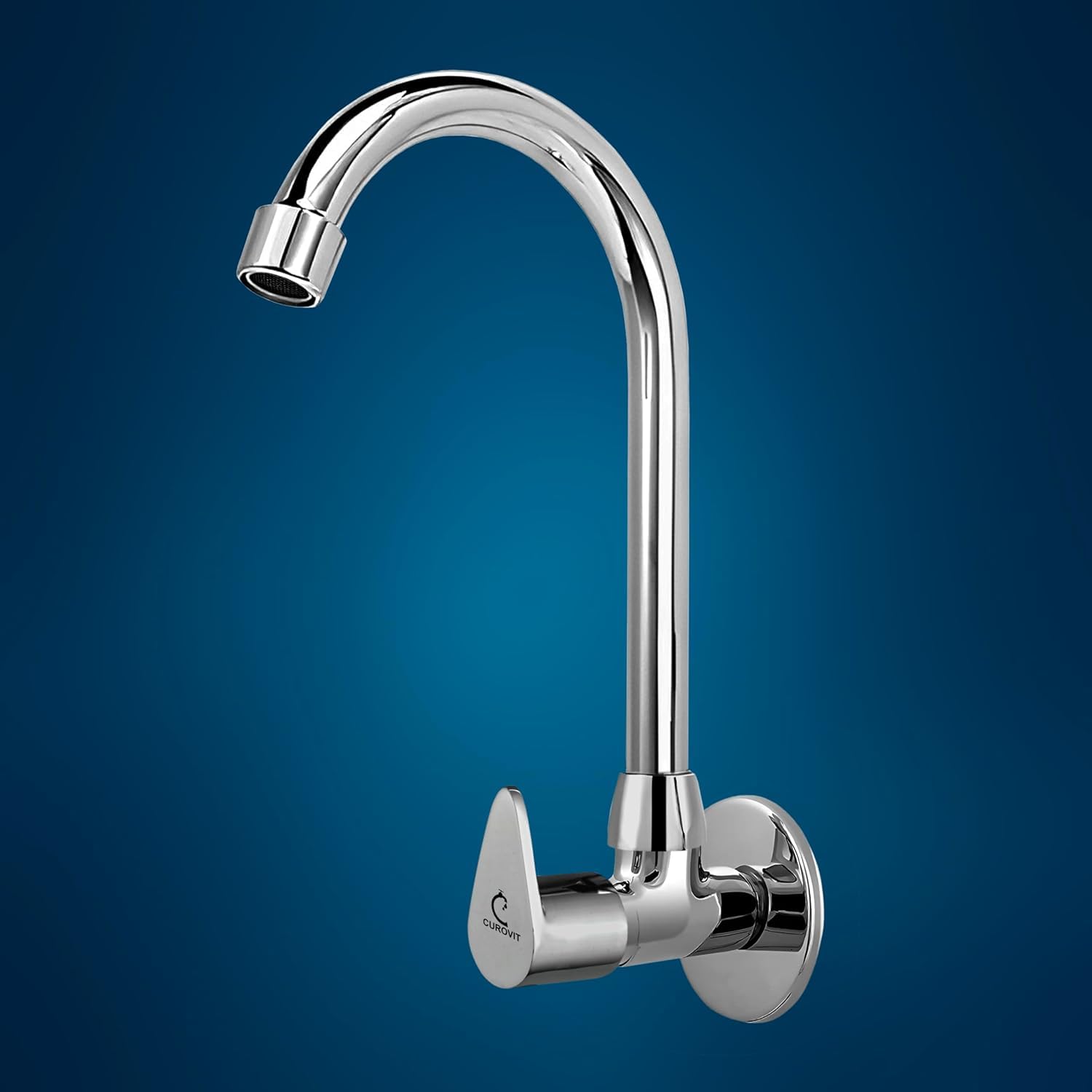 BATHBLISS Fusion Zinc Alloy Wall Mounted Kitchen Sink Tap | Swiwel Spout Tap with Wall Flange for Kitchen Sink - Silver, Chrome (B0D8WFNLPS) Amazon Price History, Amazon Price Tracker