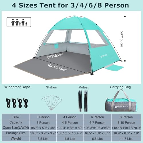 Venustas UPF 50+ Beach Canopy