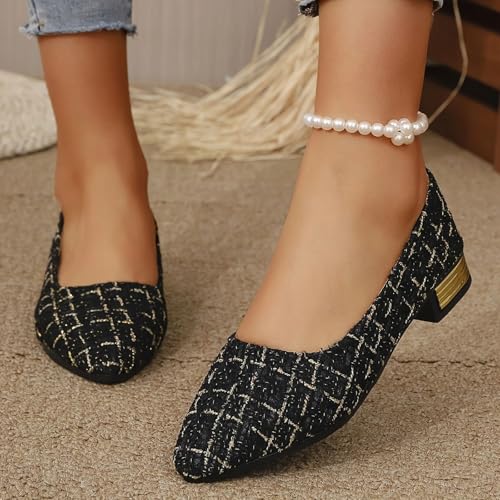 Women's Ballet Flats Business Office Work Dress Leather Shoes Low Wedge Casual Pointed Toe Slip-Ons Comfortable Dressy Casual Flats Shoes Elegant Cushion Walking Shoe Outer Wear4