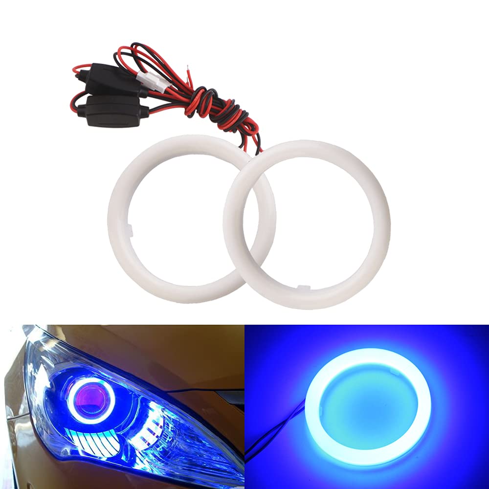 2x Anneaux LED Angel Eyes 70mm Rouge - Phare Voiture DRL 12V/24V