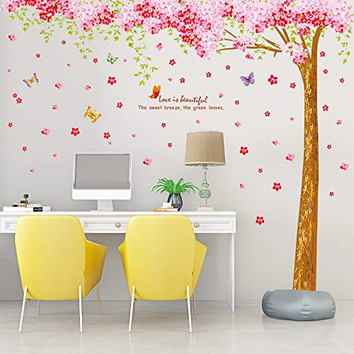 Vinilo decorativo gigante removible árbol de cerezo rosa miniatura 3