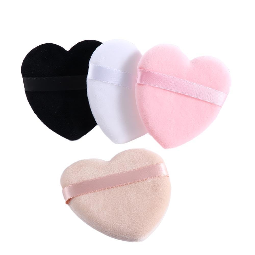 COSLUXE Heart Shape Makeup Sponge Puff - Round and Triangle Design for Cream, Blush, and Foundation Application - Multicolored Beauty Blender Puff 4Pcs-image-25