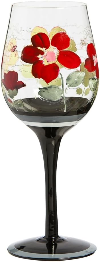 Elegant Floral Symphony Wine Glasses - Set of 2