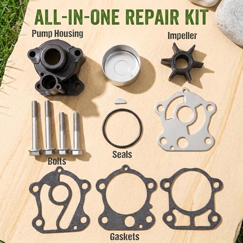 Image of Water Pump Impeller Repair Kit for Yamaha 60-90HP 2-Stroke Outboard Motors - OEM 692-W0078-02-00 Replacement with Housing & Gaskets, Fits 60TLR, 70TLR, 90TLR, C90TLR, B90TLR, C75, C80, P75