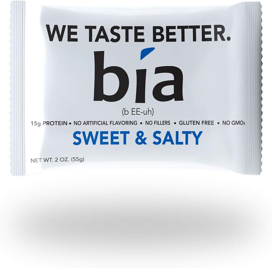 Bia Bar - Best Gluten Free High Protein Fudge Bar - Sweet & Salty - 15g Natural Protein (12 Bars)