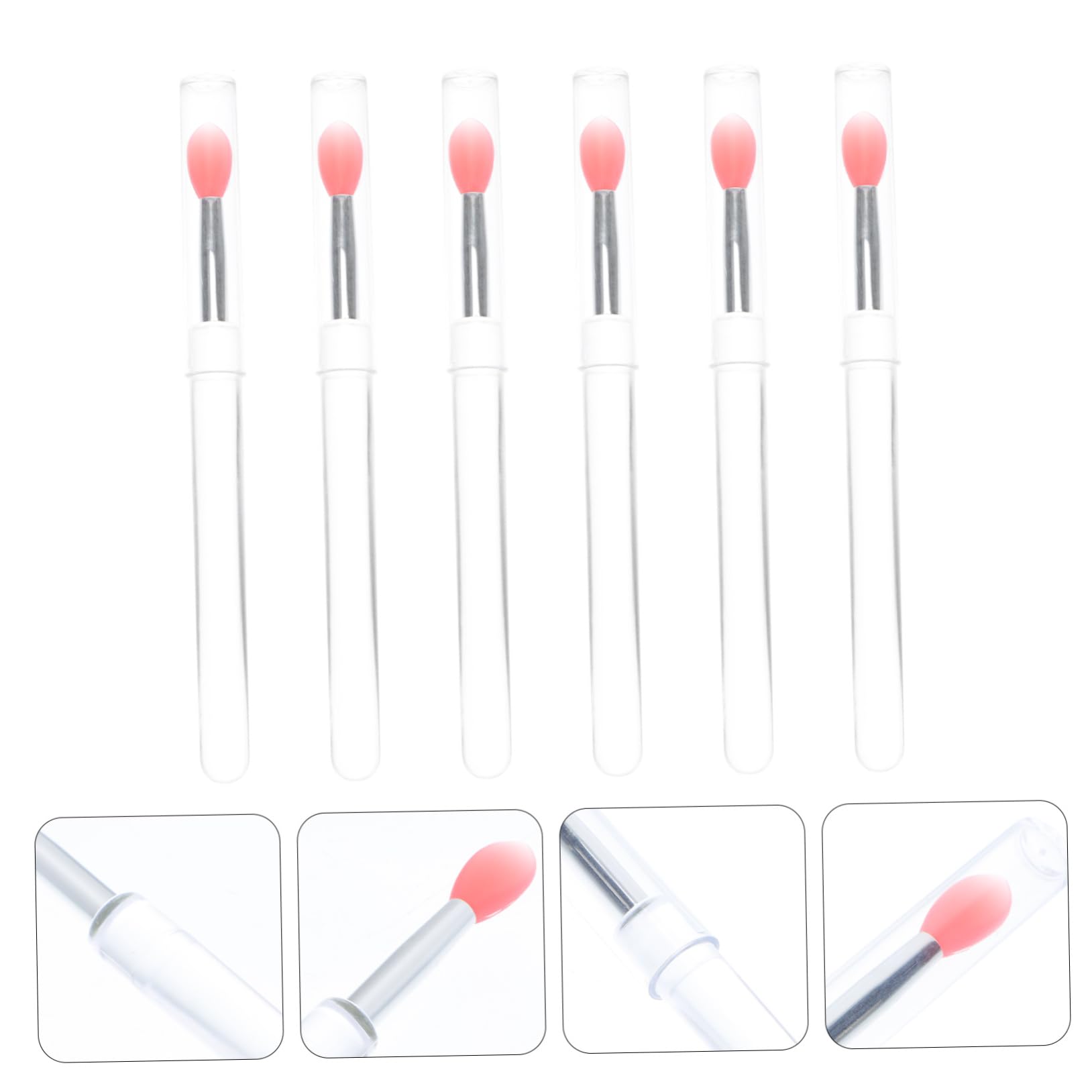 SOESFOUFU Silicone Lip Brush Kit 6 Pieces Makeup Use Compact for Travel Everyday