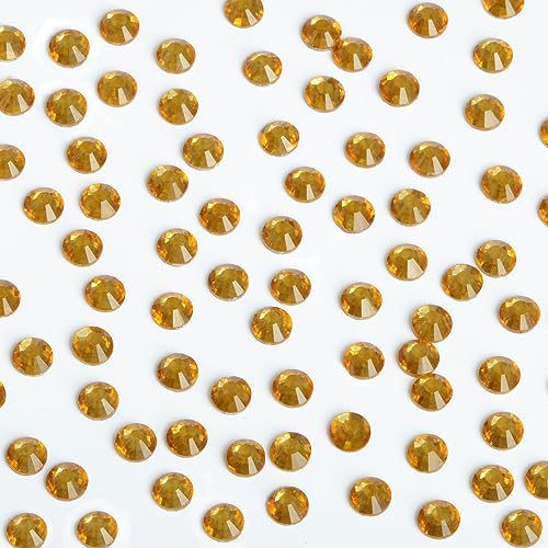 Image of Bymitel Hotfix Crystal Rhinestones Round Gems Iron on DIY Jewelry Making Flat Back for Crafts,Topaz, 2.8mm(SS10 /2880pcs)