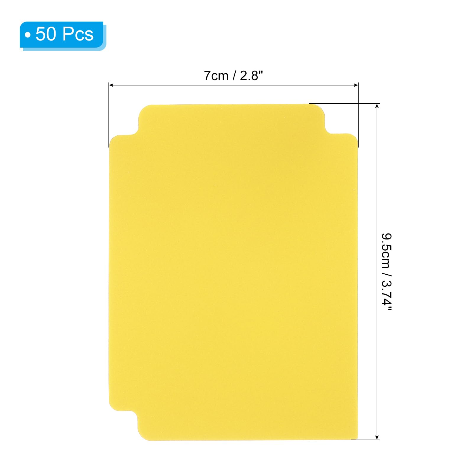 PATIKIL Card Dividers, Yellow, 50 Pack, 3.7x2.8 inch, Polypropylene, 2.5 x 3.5 inches, Card Storage - Image 2