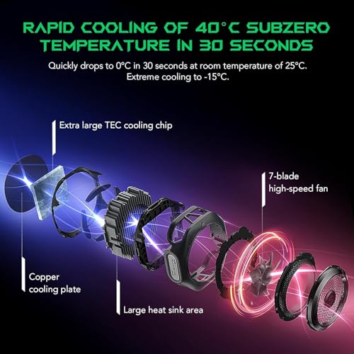 Image of Cubonic Black Shark MagCooler 4 Pro Magnetic RGB Light 27W Mobile Phone Cooler for Gaming, Video Streaming and Driving, Mobile Cooler for Phones, Tablets and Pads