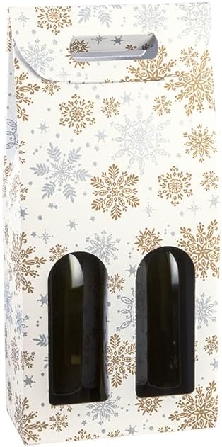 TheBoxDepot two Bottle Wine Gift Box Carrier, Portable Wine Bag for Christmas, Wedding, Anniversary, Party, Vintage Italian Wine Storage Box for Home Bar & Wine Collection