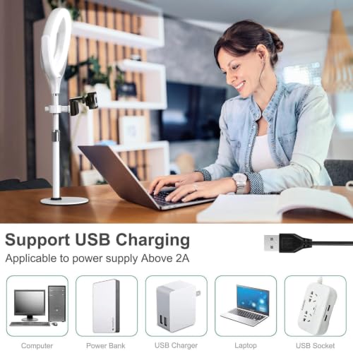 Image of 8 inch Desk Ring Light with Stand, Adjustable Zoom Lighting for Computer | Circle Light for Video Conference, Zoom Calls, Virtual Meeting, Video Recording, Streaming, Podcast, Webcam