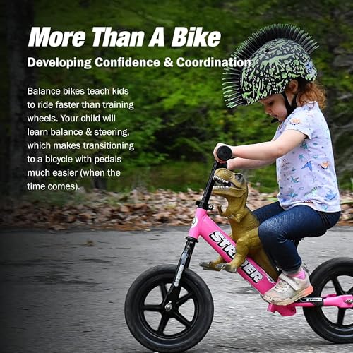 image for Strider 12” Sport Bike, Pink - No Pedal Balance Bicycle for Kids 1 t