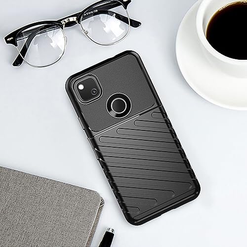 Image of Shockproof Back Cover Case for Google Pixel 4a 4G | 360 Degree Protection | Protective Design | Anti-Scratch Tough Slim TPU Case for Google Pixel 4a 4G (Black)