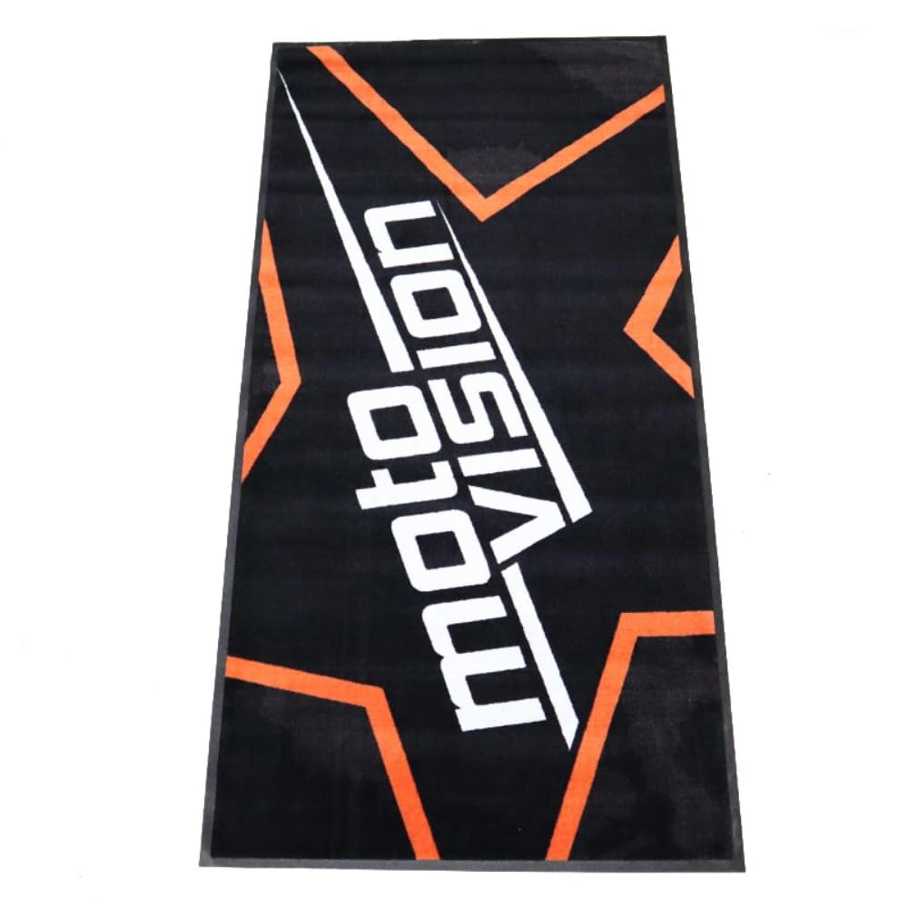 Tapis de Sol Moto Vision, Noir et Orange, 100x200 cm