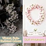 MINWEGI 2-Pack Delicate Sakura Blossom Garland - 2.4 Metre Faux Cherry Blossom Vine with Hanging Vine Garland Artificial Flowers for Outdoor Indoor Wedding Wall Bedroom Decoration,Pink Wall Vines - Image 4