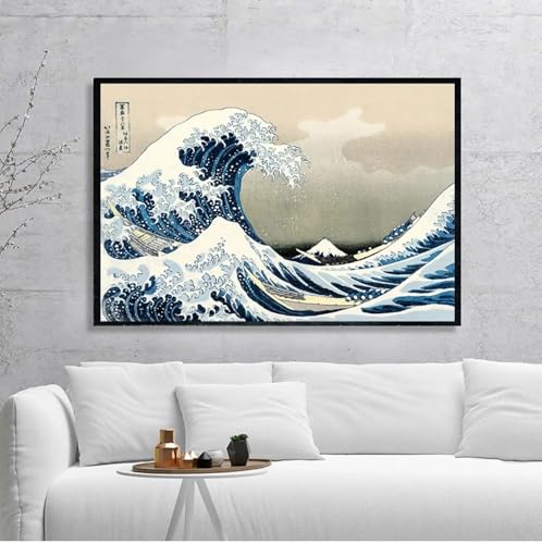Toile Hokusai ressourçante pour créer une ambiance zen dans votre chambre à coucher