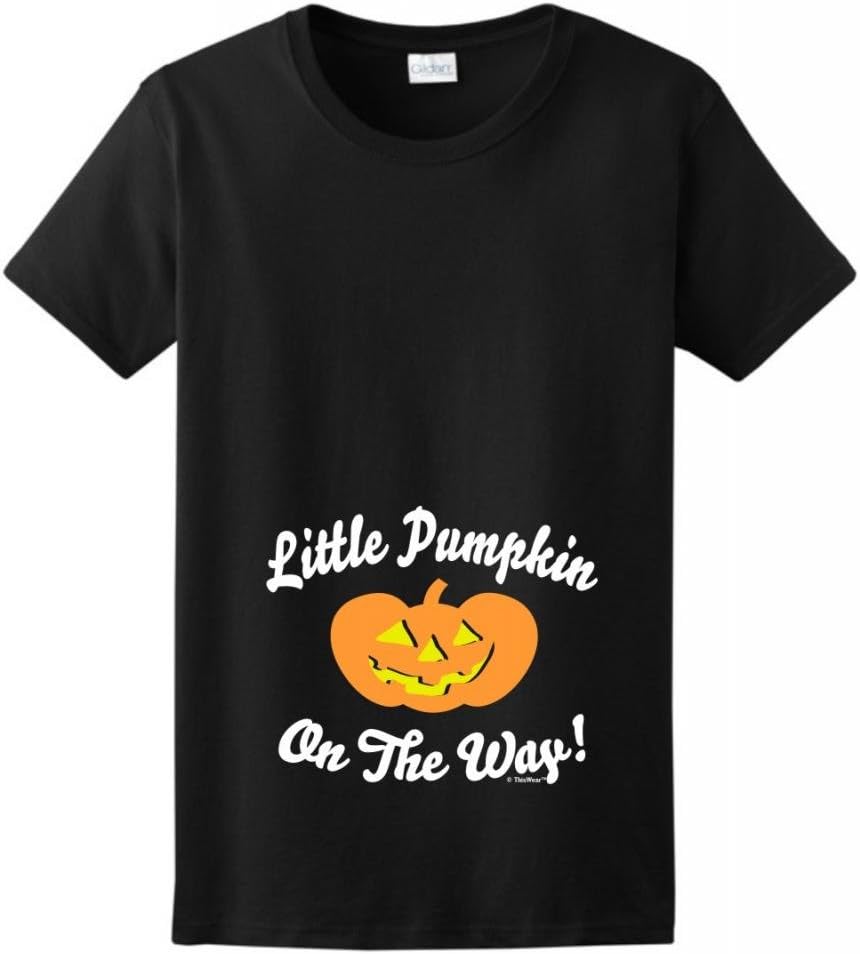Little Pumpkin On The Way Maternity Themed Ladies T-Shirt Small Black [PPP]