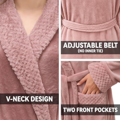 Image of Premium Long Robes for Women: Warm Super Plush Soft Fleece Bathrobes