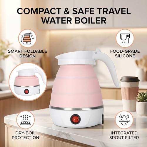 Hervidor eléctrico plegable portátil 600ml 110V miniatura 3