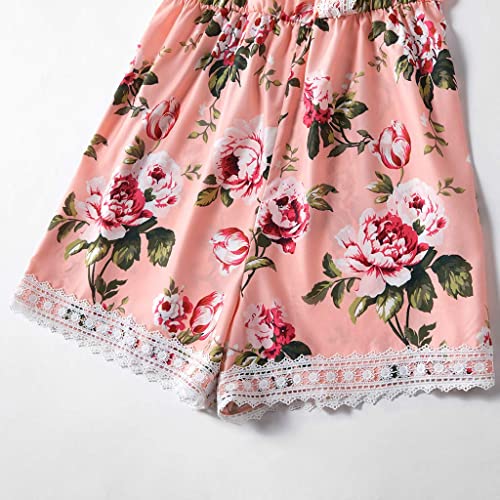 Iffei Mommy And Me Matching Jumpsuit Outfits Floral Printed V Neck Romper Beachwear Girl: 6-7 Years #TOP3