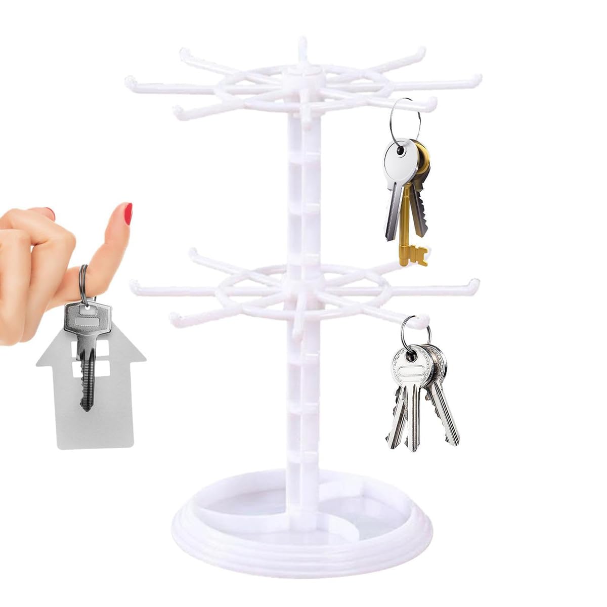 Amazon｜アクセサリースタンド 回転式 アクリル 2段 イヤリング ピアス