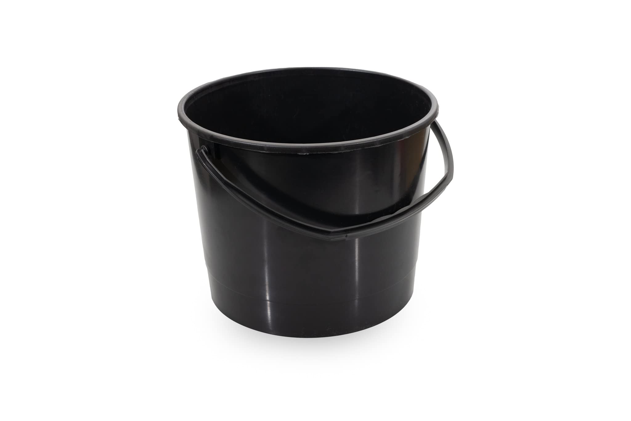 MIG Seau en Plastique Noir 6L avec Couvercle - 5 Seaux Empilables pour la Maison et l'Industrie
