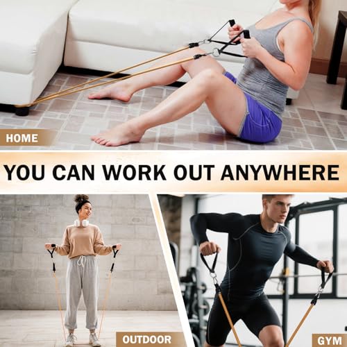 Image of WHATAFIT Resistance Bands, Exercise Bands,Resistance Bands for Working Out, Work Out Bands with Handles for Men and Women Fitness, Strength Training Home Gym Equipment