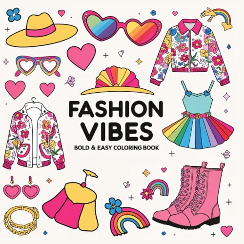 Fashion Vibes Coloring Book for Adults and Teens: Easy and Bold Coloring Patterns: Simple and Big Clothing Designs for Relaxation (Coloring Book for Girls) image 2